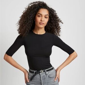 Elegant Black Short Sleeve Women's Tee